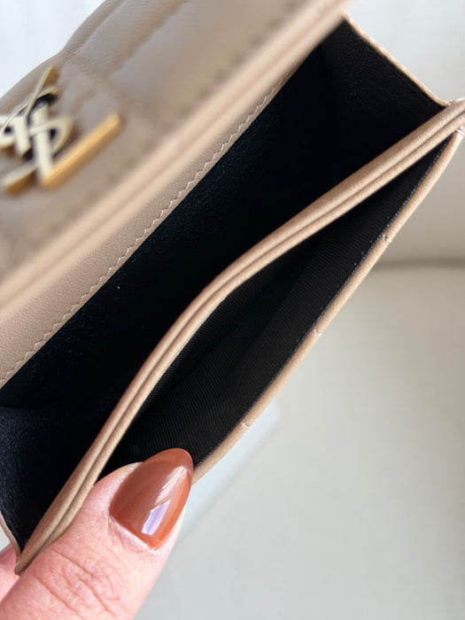 YSL card wallet in beige