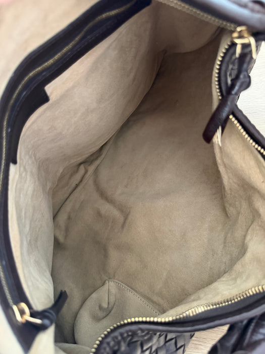 Bottega Chocolate Brown Intrecciato Hobo
