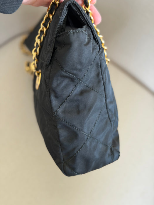 Prada Tessuto Blk/GHW Chain Bag