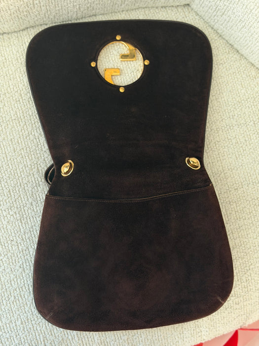 Gucci Blondie Brown Suede Crossbody