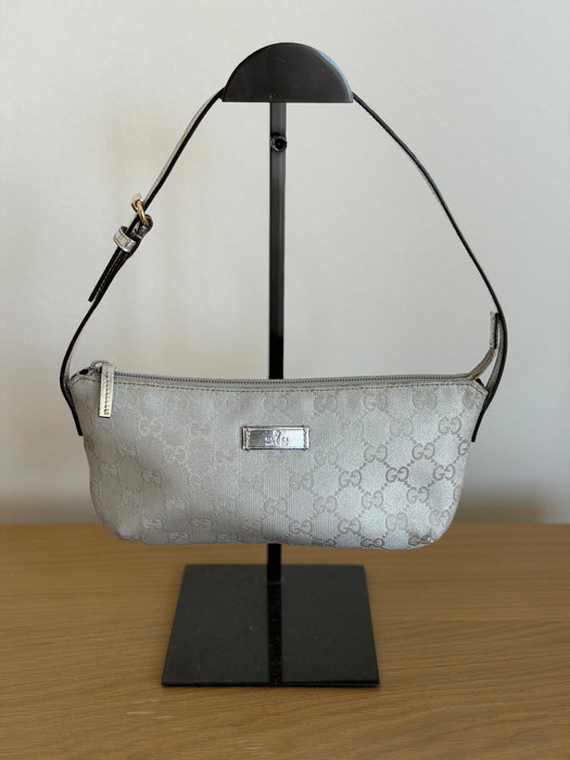 Gucci GG Metallic Silver Boat Pochette