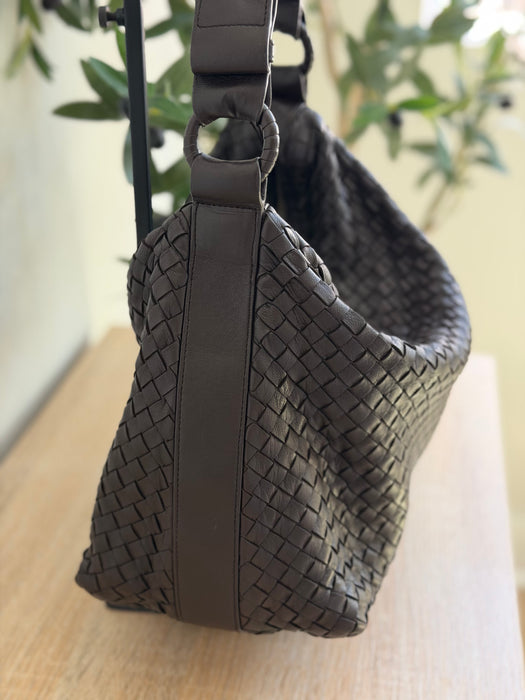 Bottega Veneta Intrecciato Hobo - Chocolate Brown