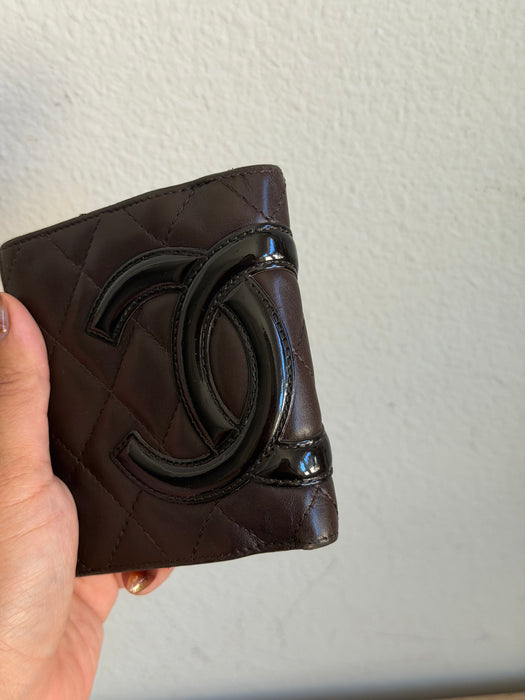 Chanel Cambon Chocolate Brown Compact Wallet