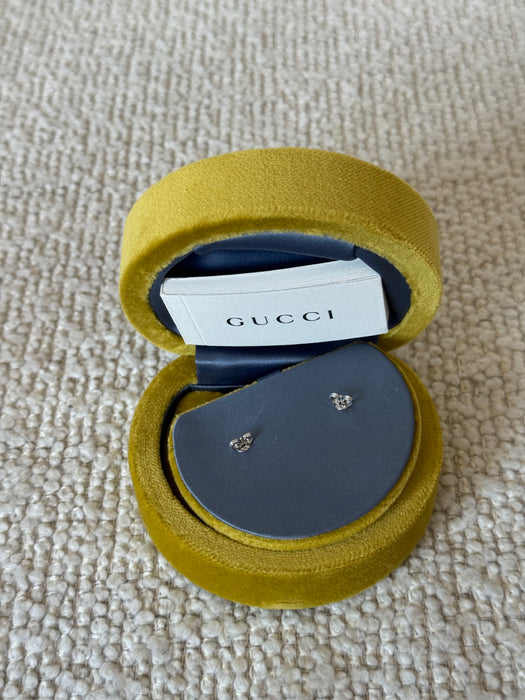 Gucci GG White Gold Earrings
