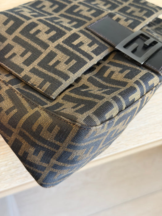 Fendi Zucca Baguette Rare Gunmetal hardware