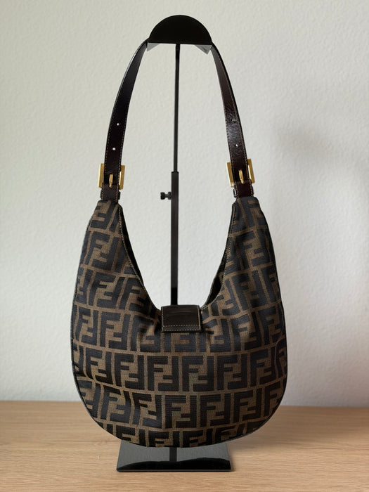 Fendi Crescent Zucca Hobo