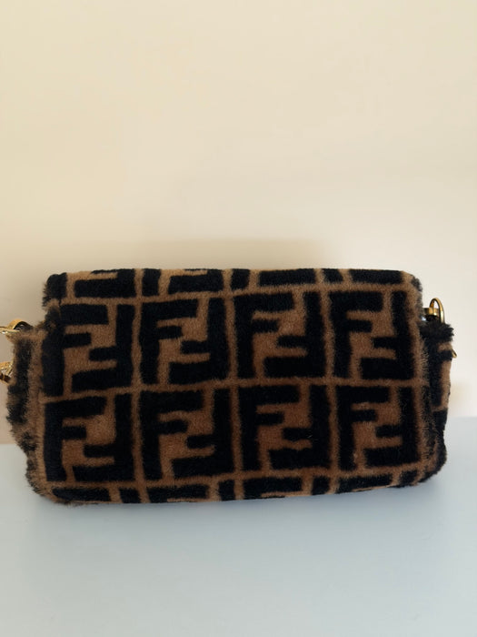 Fendi Shearling Zucca Baguette
