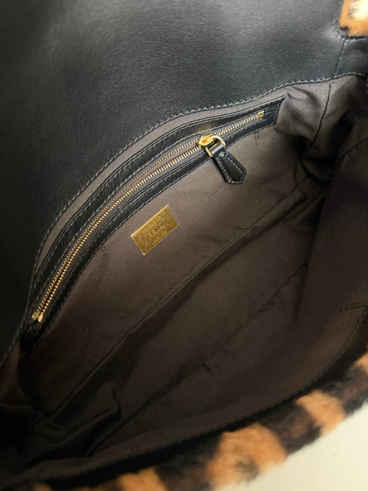Fendi Shearling Zucca Baguette