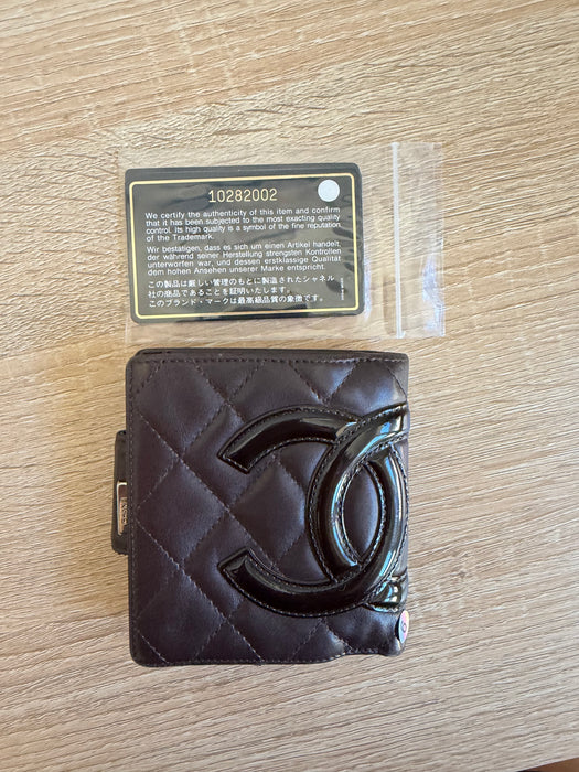 Chanel Cambon Chocolate Brown Compact Wallet