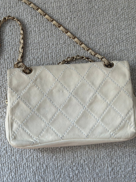 Chanel Wild Stitch Lambskin Flap with Rose Applique