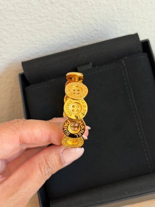 Chanel Button Paris Cuff Bracelet
