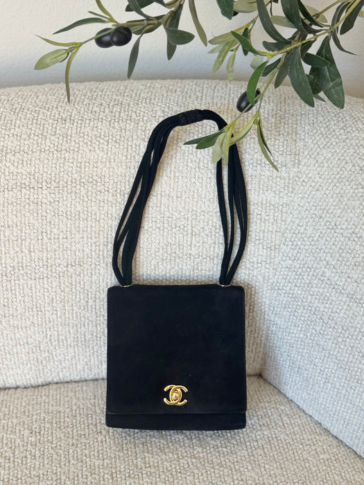 Chanel Suede CC Shoulder Bag