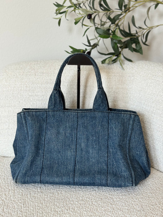 Prada Canapa Denim Tote