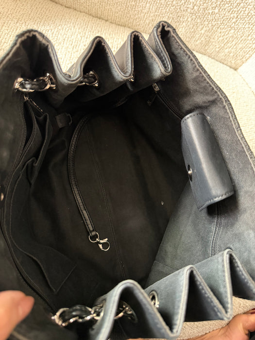 Chanel Chevron V Stitch CC Tote