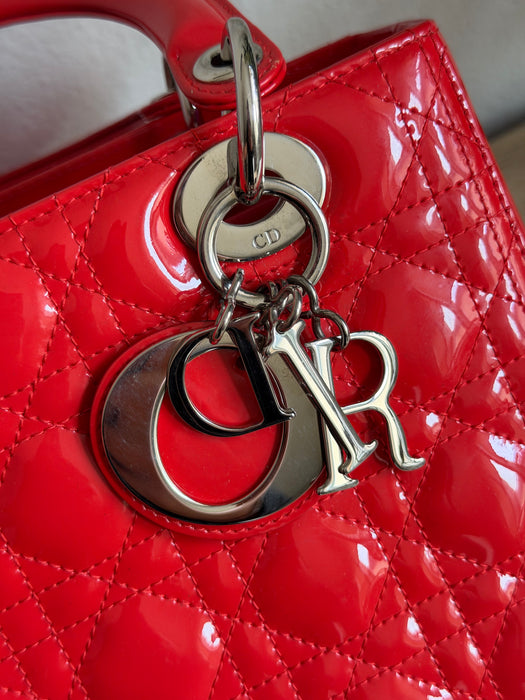 Lady Dior medium patent leather