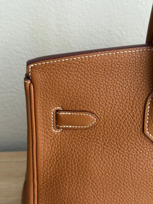 Birkin 35 in Togo gold with palladium hardware