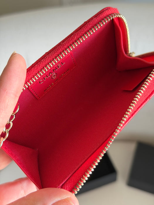 Chanel zipped card holder