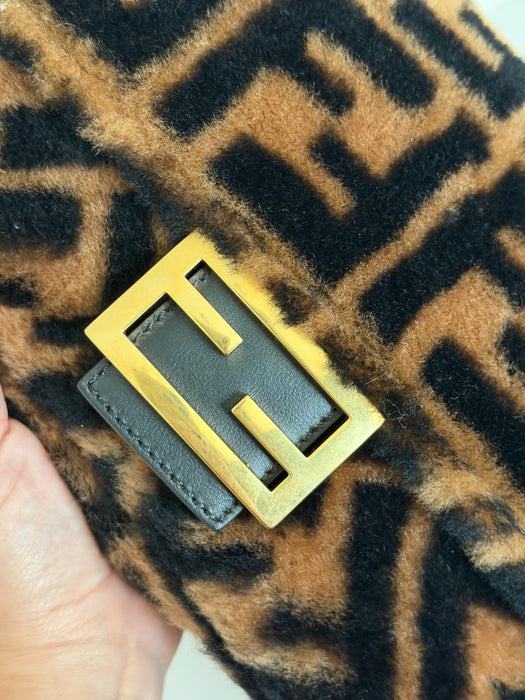 Fendi Shearling Zucca Baguette