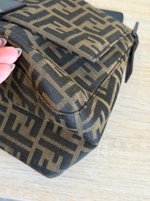 Fendi Zucca Baguette Rare Gunmetal hardware