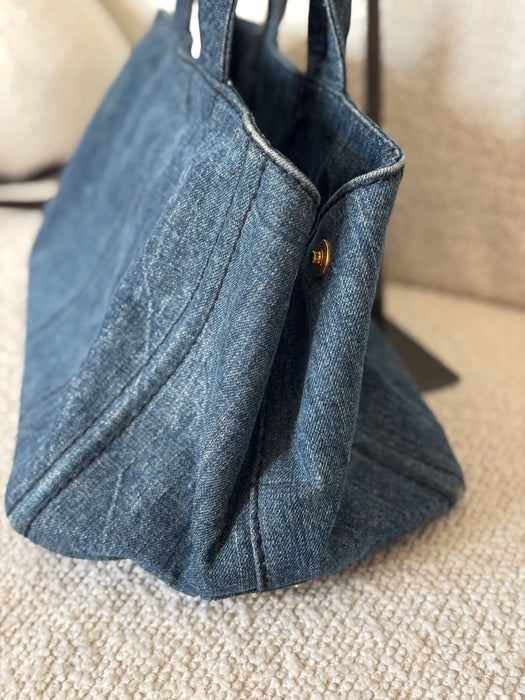 Prada Canapa Denim Tote