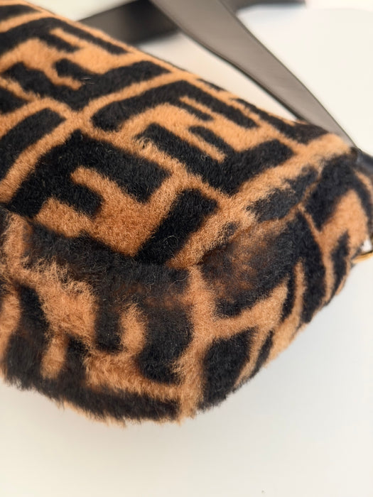 Fendi Shearling Zucca Baguette