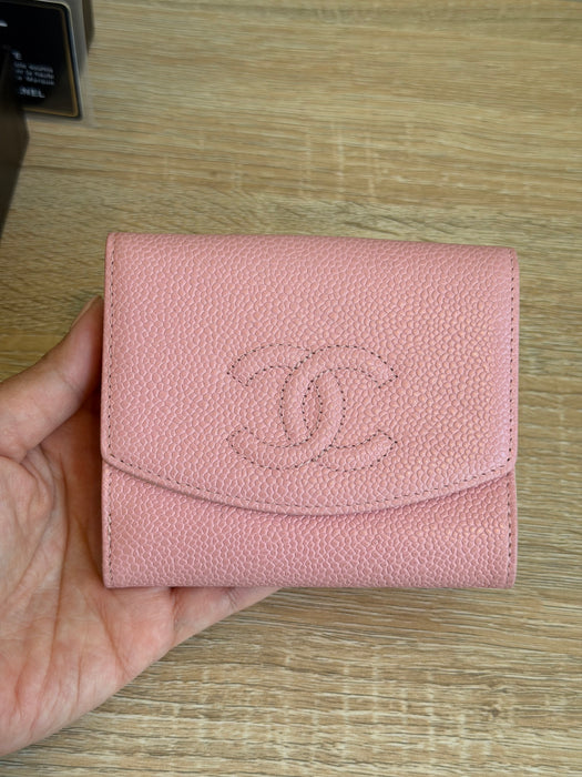 Chanel Pink Caviar Timeless CC Compact Wallet