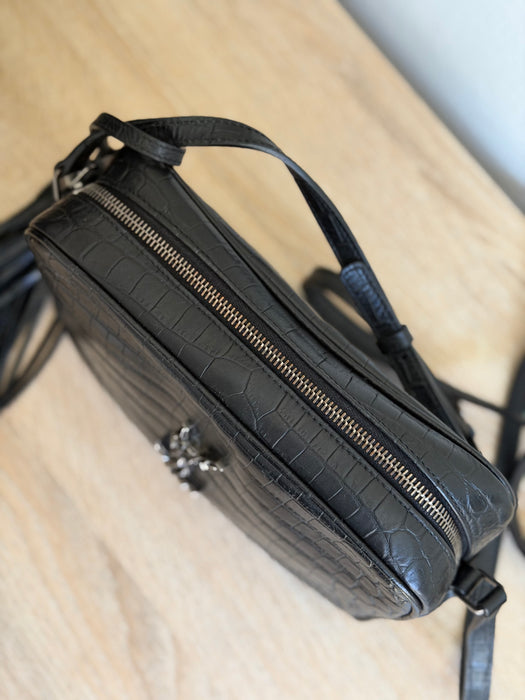 YSL Lou Croc Embossed Camera Crossbody