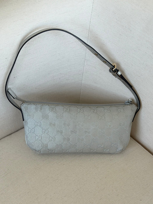 Gucci GG Metallic Silver Boat Pochette