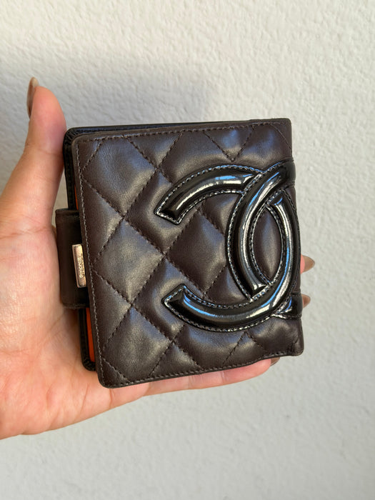 Chanel Cambon Chocolate Brown Compact Wallet