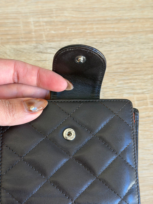 Chanel Cambon Chocolate Brown Compact Wallet