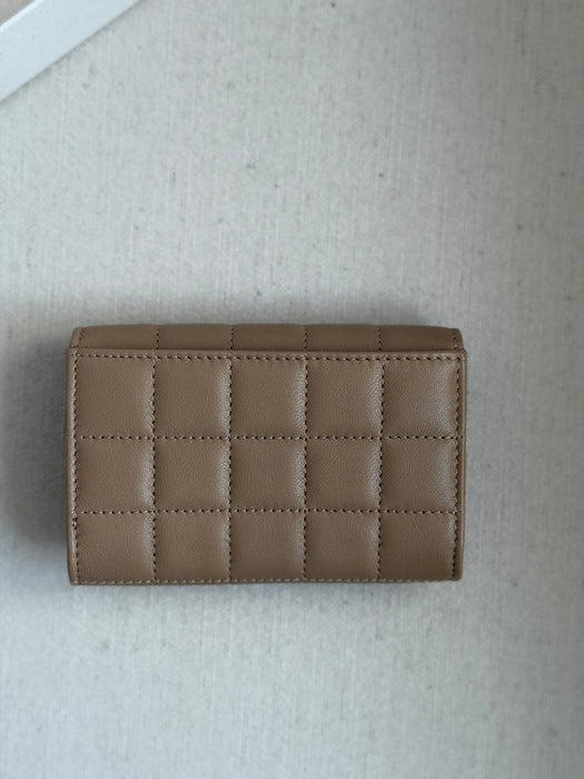 YSL card wallet in beige