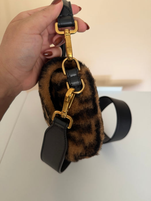 Fendi Shearling Zucca Baguette