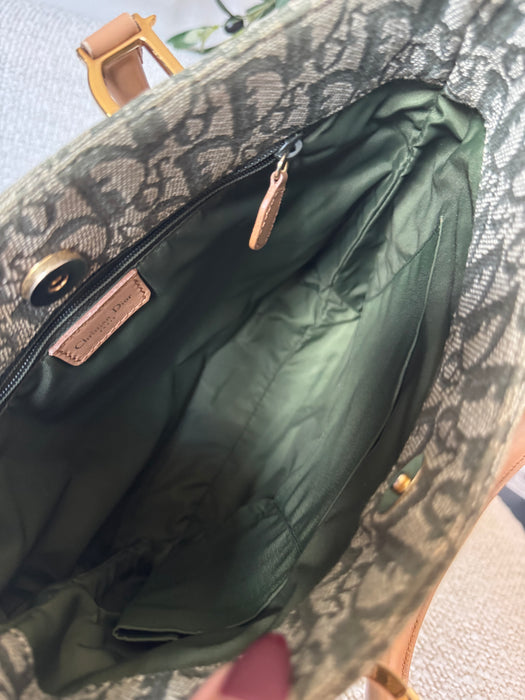 Dior Green Trotter Jacquard Tote