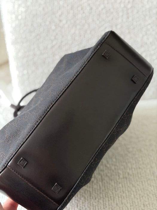 Gucci GG O Ring Chocolate Brown Tote