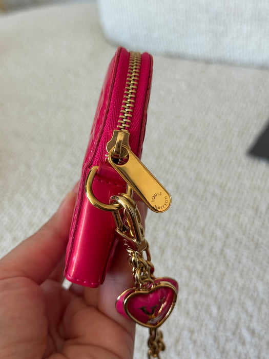 Louis Vuitton Heart Charm Coin Zip Pouch