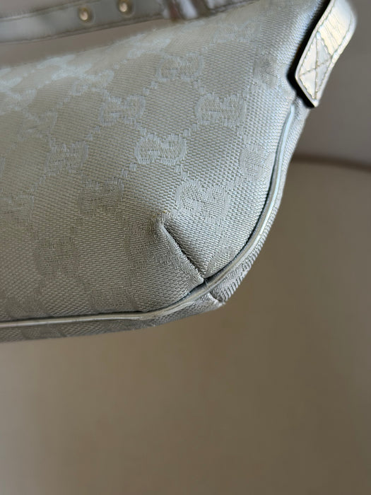 Gucci GG Metallic Silver Boat Pochette