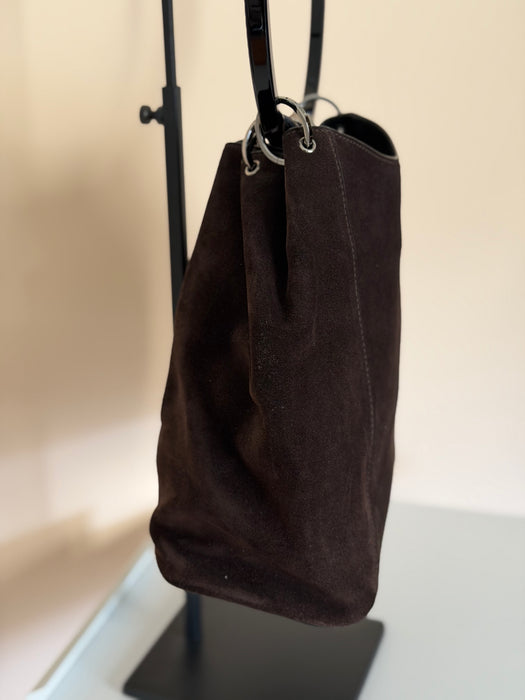 Gucci Brown Suede Hoop