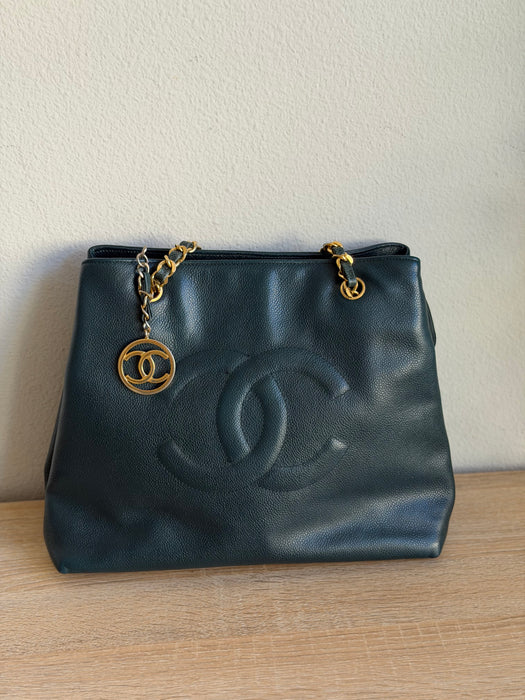 Chanel Caviar Timeless CC Forest Green