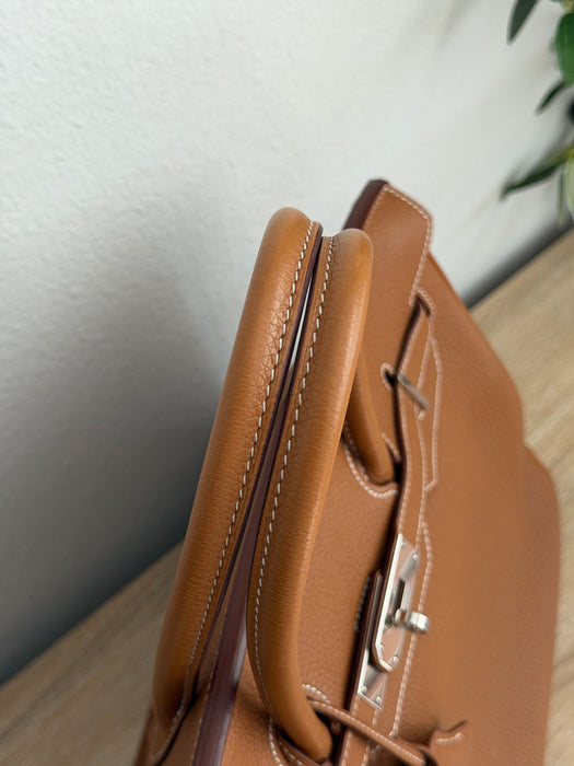 Birkin 35 in Togo gold with palladium hardware