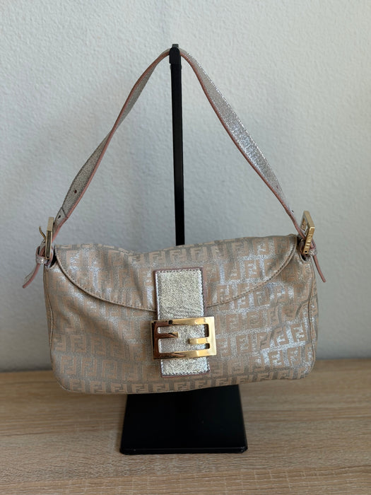 Fendi Zucchino Pink Shimmer Baguette