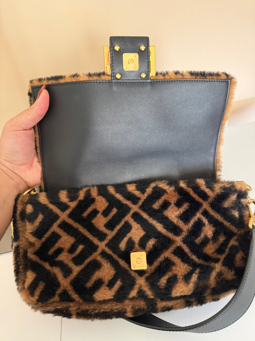 Fendi Shearling Zucca Baguette
