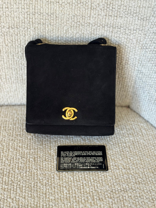 Chanel Suede CC Shoulder Bag