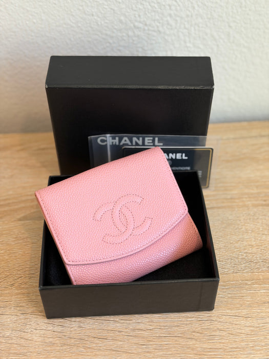 Chanel Pink Caviar Timeless CC Compact Wallet