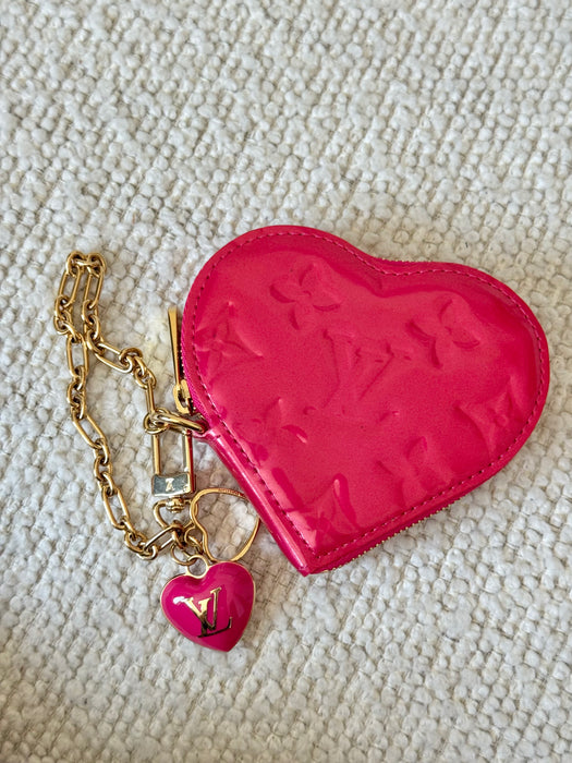 Louis Vuitton Heart Charm Coin Zip Pouch