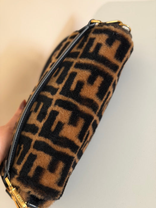 Fendi Shearling Zucca Baguette
