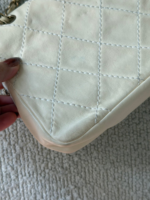 Chanel Wild Stitch Lambskin Flap with Rose Applique