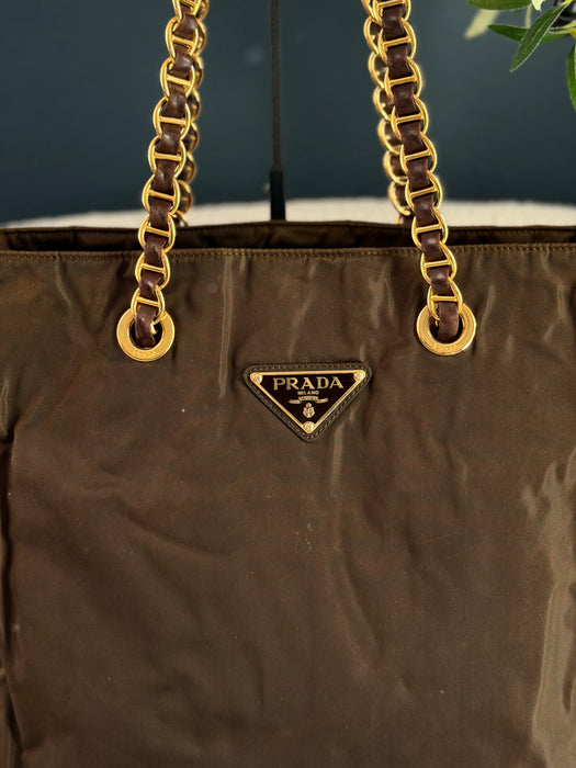 Prada Tesutto Brown GHW Tote