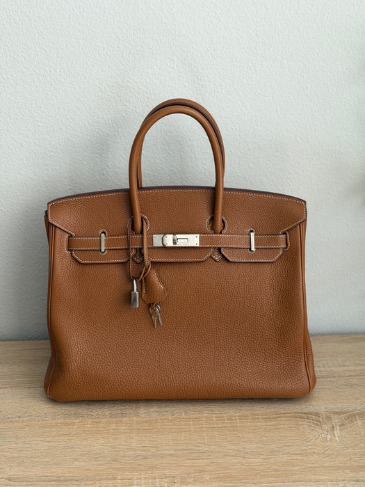 Birkin 35 in Togo gold with palladium hardware