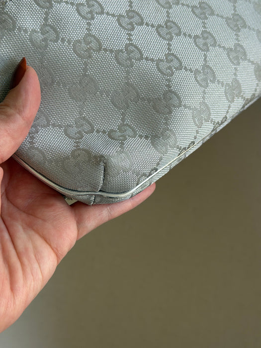 Gucci GG Metallic Silver Boat Pochette
