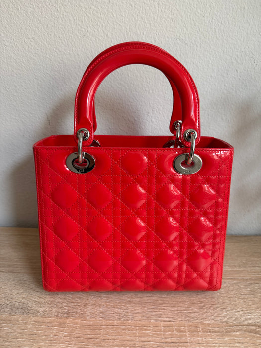 Lady Dior medium patent leather